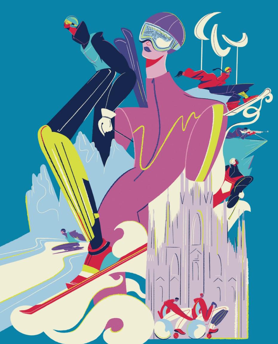 大幅版海报, 以白色山峰, 奥运会和残 大幅版海报, 以白色山峰, 奥运会和残